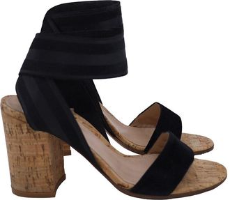 Gianvito Rossi Womens Suede Hailee Band Strap Block Heel Sandal (Authentic Pre-Loved)