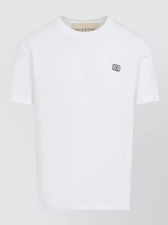 Valentino logo patch crew neck short sleeve t-shirt