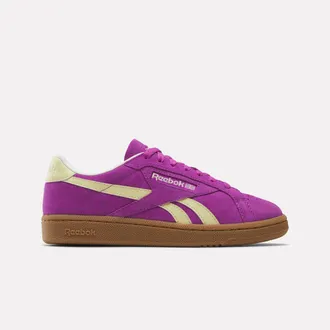 Reebok Womens Club C Grounds Uk In Purplerave/Bleachedyellow/Chal M