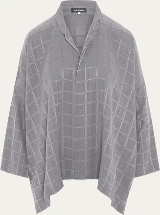 Eskandar Jacquard Silk Satin Shirt
