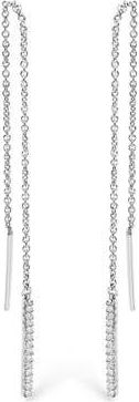 House of Brilliance 10K White Gold 1/10 Cttw Diamond Threader Earrings at Nordstrom