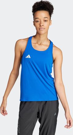 adidas Lauftop ADIDAS PERFORMANCE ADIZERO E TANK, Damen, Gr. XL, blau (royal blau), Obermaterial: 100% Polyester, Rundhals, Tops Lauftop