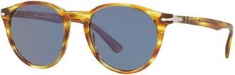 Persol Ronde ovale zonnebril in Havana Blauw - Heren - Zonnebrillen - Veelkleurig - 52 MM - Accessoires