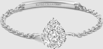 Djula Bague Chaîne Magic Touch Poire Diamants Or Blanc