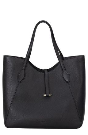 BOSS Lidney Leather Tote in Black at Nordstrom