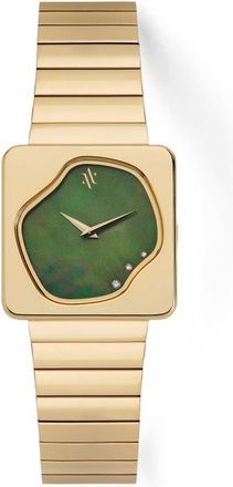 Vanna Astra Gemstone and Diamonds Watch in Green Pearl-Gold at Nordstrom