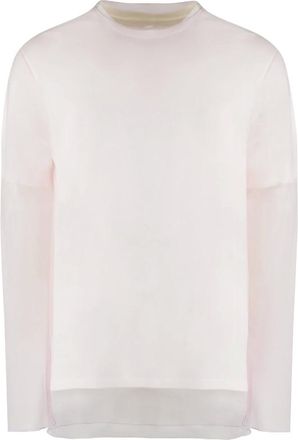 Jil Sander Tops, Heren, Wit, S, Katoen, Gelaagd katoenen T-shirt