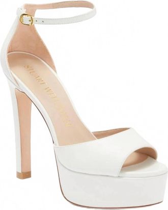 Stuart Weitzman Womens Disco Platform Sandals In White