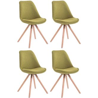 Clp Clp - Set De 4 Sillas De Comedor Toulouse En Tela Verde Natural
