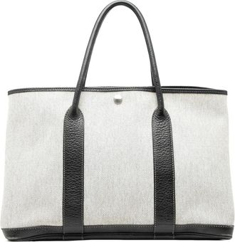 Herm&egrave;s Borsa tote Garden Party 36 in tela Toile e pelle Negonda 2003 - Grigio