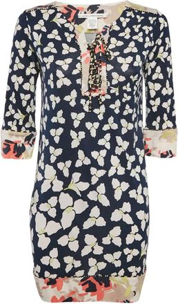 Diane Von F&uuml;rstenberg Jurk met bloemenprint - Blauw