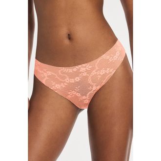 Savage x Fenty No-Show Lace Thong in Desert Dusk at Nordstrom, Size X-Small