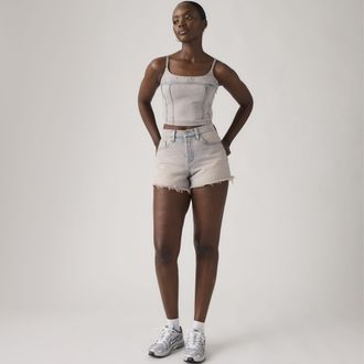 Levi's 501 Curve Shorts - Womens - 23 - Pink / Rose Up Raw Hem