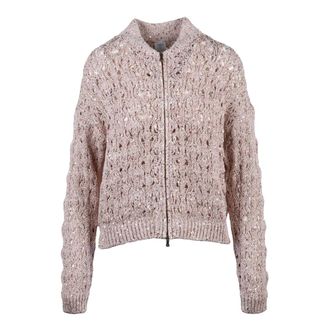 Eleventy Cardigans, female, Pink, Size: S Cardigan con zip