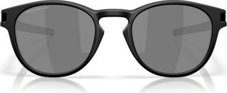 Oakley Latch 53mm Prizm Polarized Round Sunglasses in Black /Black Polar at Nordstrom