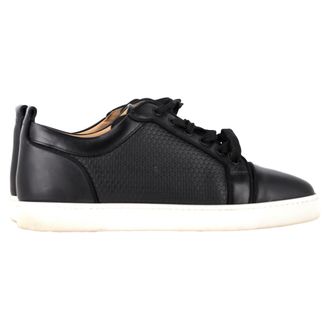 Christian Louboutin Pre-owned Womens Louis Junior Sneakers in Black Leather - Size EU 43