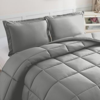Elegant Comfort 3-Piece Box Stitch Comforter Set with Shams, Duvet Insert