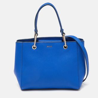 DKNY Dkny Julius Md Blue Leather Tote Bag