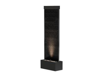 Vente-Unique Fuente de exterior de acero inoxidable y vidrio con LEDs - Altura 120 cm - Negro - BULBIE