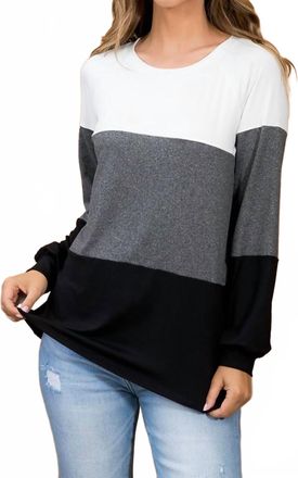 You And Me Long Sleeve Sweater In Black/grey