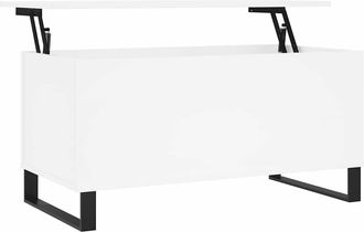 vidaXL Vidaxl - Mesa De Centro Madera Contrachapada Blanco 90x44,5x45 Cm