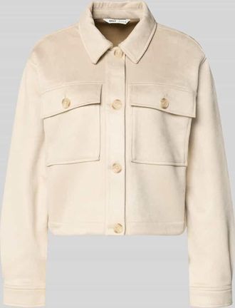 Only Regular Fit Jacke in Lederoptik mit Brustpattentaschen Modell BELICIA LIFE in Beige, Gr&ouml;&szlig;e XL