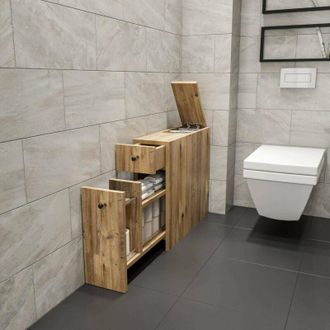 Dmora Bajo El Armario Galene, Mueble De Ba&ntilde;o, Contenedor De Lavabo, Mueble Fregadero, 20x60h55 Cm, Roble, Con Embalaje Reforzado - Dmora
