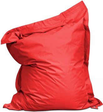 Oviala Cojín de suelo de poliéster rojo de 140 x 120 cm