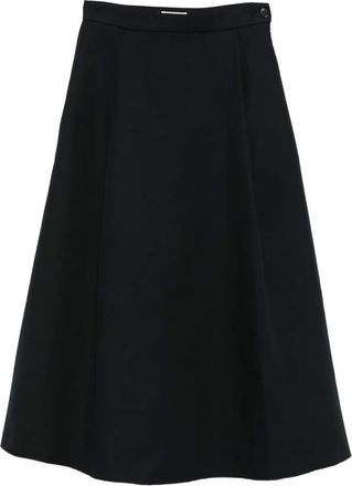 Barena Gonna plissettata con bottoni - Nero