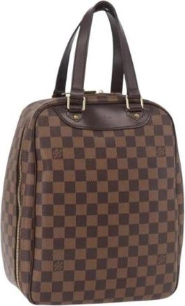 Louis Vuitton Pre-owned Damier Ebene Hand Bag - Dames - Vintage Handtas - Bruin - ONE Size - Leer - Vintage