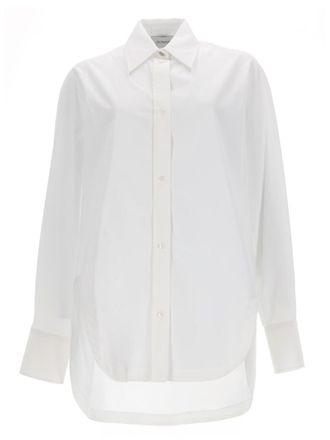 Sportmax Relaxed White Poplin Kimono Shirt
