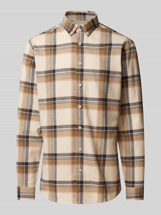 Lindbergh Lindbergh Freizeithemd mit Button-Down-Kragen in Beige, Gr&ouml;&szlig;e S