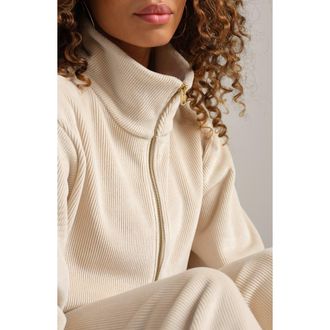 Rhone Plush Half Zip Pullover in Bone at Nordstrom, Size X-Small