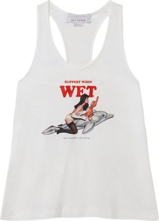 Stella McCartney White Graphic Print Sleeveless Tank Top