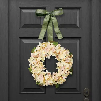 Frontgate Set of 2 Cream Hydrangea Mini Wreath - Frontgate