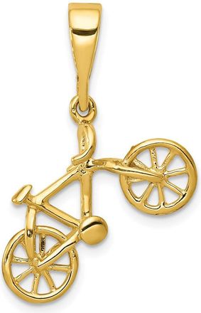Diamond2Deal 14kt Polished 3-D Bicycle Pendant