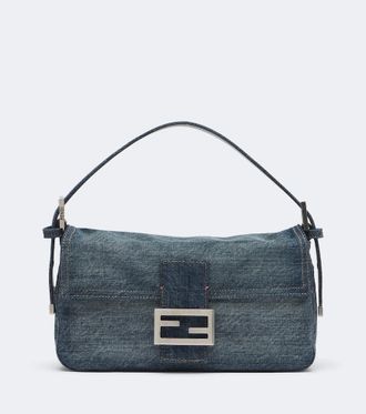 Fendi Borsa a spalla Baguette 26424 Small in denim