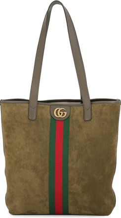 Gucci Ophidia Khaki Suede Handbag Tote Bag (Pre-Owned)