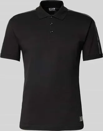 Emporio Armani Poloshirt mit Label-Patch in Black, Gr&ouml;&szlig;e S