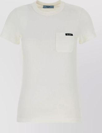 Prada cotton crew neck t shirt chest pocket