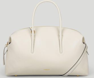 DeMellier The Midi Stockholm in Chalk Fine Grain Leather Top handle bag
