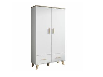 Mirjan24 Mobilier1 - Armario Larfloi 111, Blanco + Roble Sonoma, 190x110x55cm, Puertas De Armario: Con Bisagras, N&uacute;mero De Estantes: 0