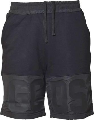 GCDS Black Band Logo Nylon Bermuda Shorts