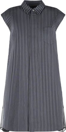 sacai Navy Cotton Blend Dress
