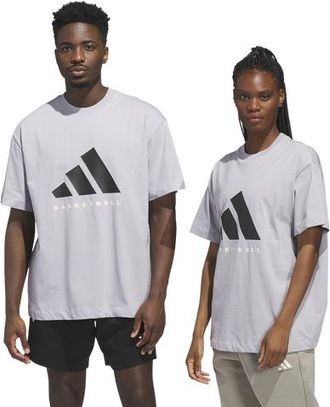 adidas Mens Basketball Graphic Tee - Glory Grey Size XL