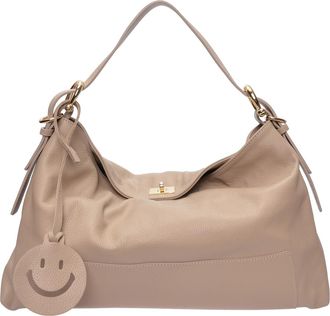Luisa Vannini Beige Rundleer Tas