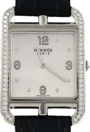 Herm&egrave;s Pre-owned Cape Cod Stainless Steel Quartz - Dames - Vintage Horloges - Grijs - ONE Size - Leer - Vintage