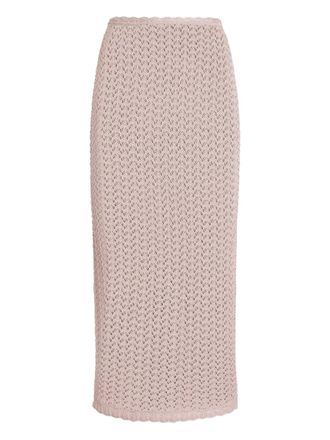 Dolce & Gabbana openwork slit mid skirt - Pink