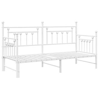 Berkfield Home Daybed Frame with Trundle in White - 80x200 cm Steel