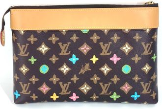 Louis Vuitton Brown Multi-Color Monogram Clutch Bag Pochette (Pre-Owned)